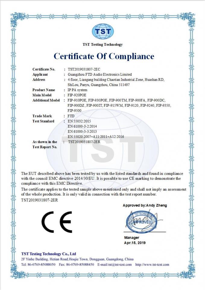 Metal EVAC Voice Evacuation Systems Fire Alarm 60HZ 500W 6 Zone Class D