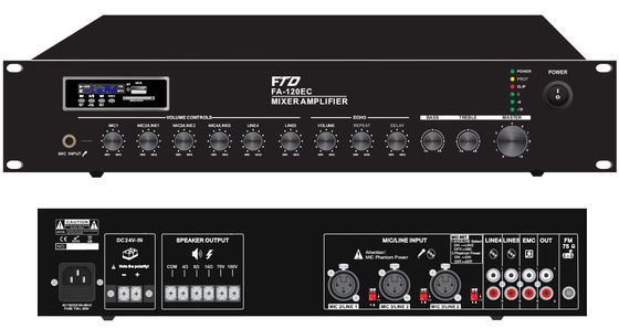 OEM RoHS PA System Amplifiers 120W Amp Versatile Connections For Hotel BGM