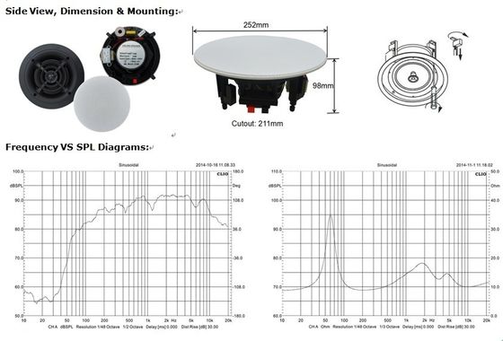 6&quot; Frameless In Ceiling Speaker (40-20-10 Watts, 100V &amp; 8Ohms) Pa Speaker
