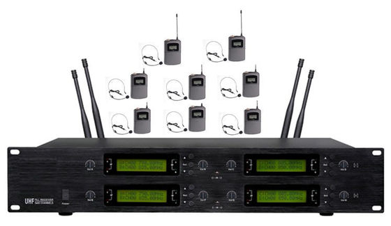 8 Channel UHF Wireless Microphone System LCD