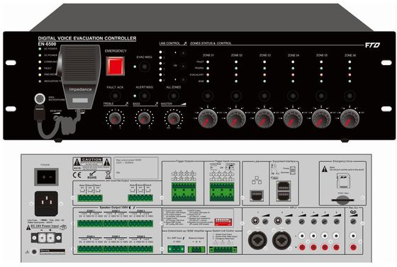 Voice Evacuation System 500w 6 Zone Evac Controller Digital Voice Evacuation System